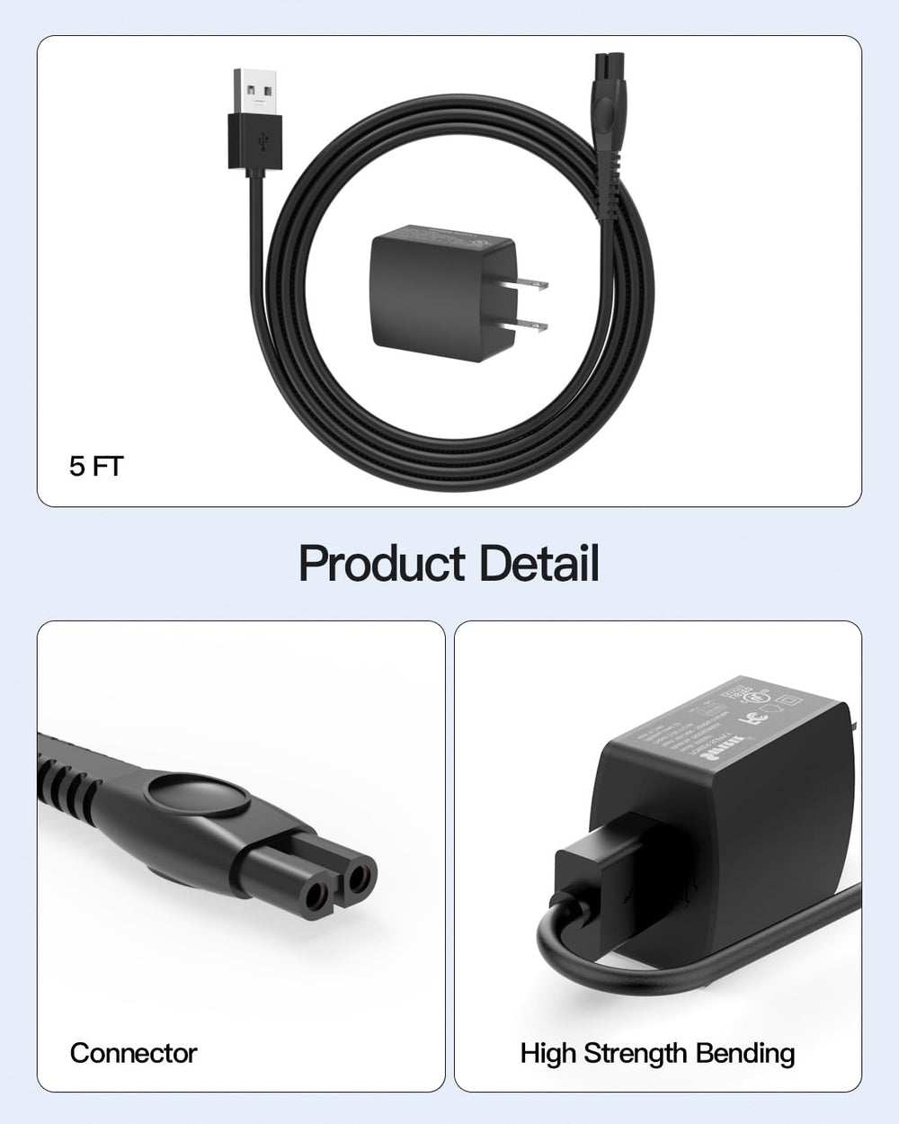 Vicgee cable de alimentación estable para recargas diarias.