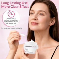 Envase detallado de VicGFHS crema cuello firme, diseño práctico.