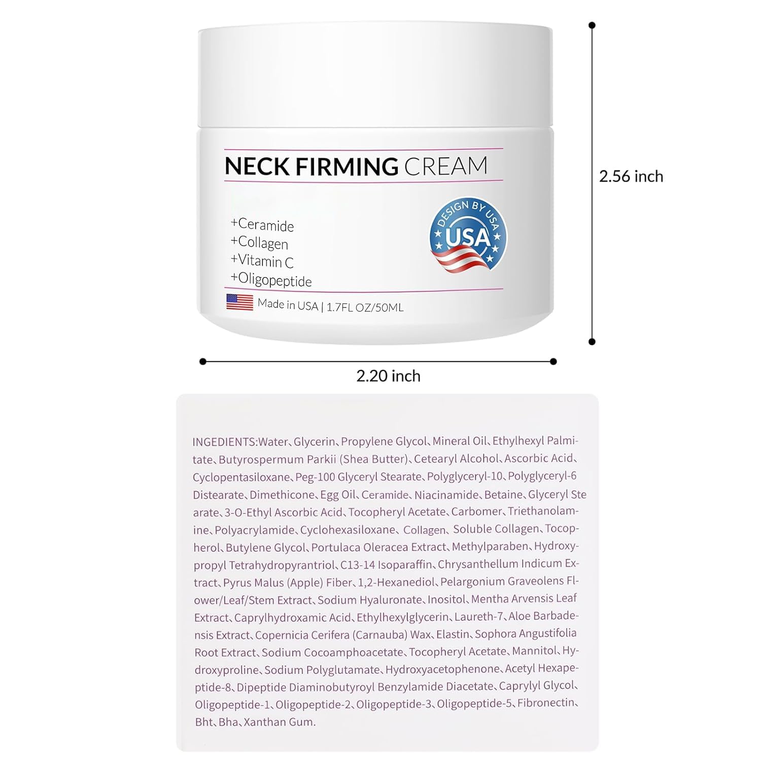 Etiqueta de VicGFHS crema cuello firme indica uso diario.