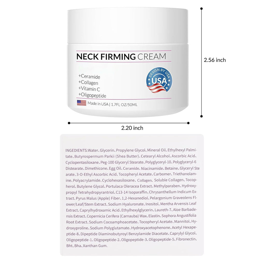 Etiqueta de VicGFHS crema cuello firme indica uso diario.