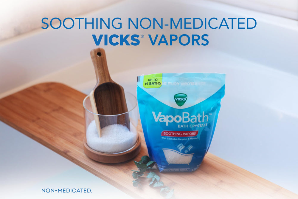Vicks VapoBath: uso sencillo y disolución limpia en la bañera