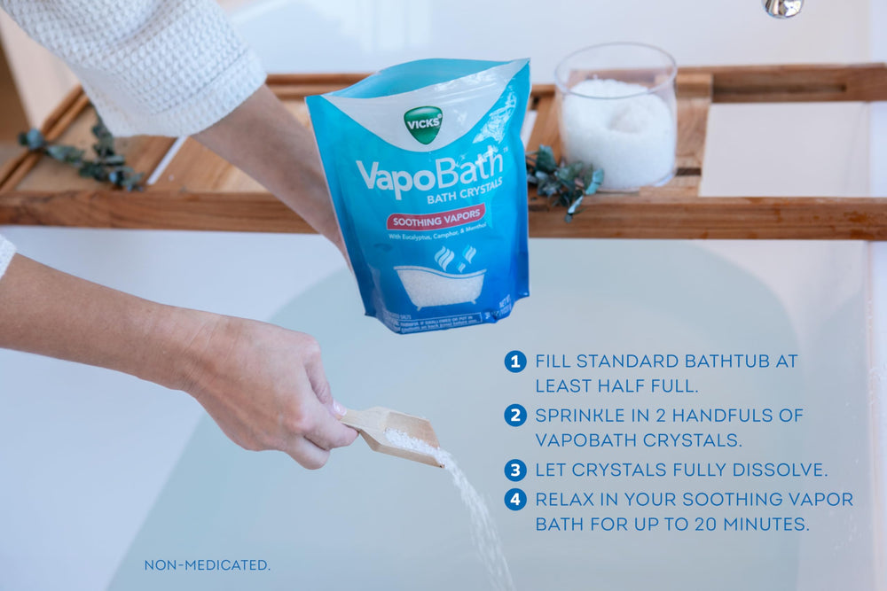 Vicks VapoBath: producto no medicado para momento de relajación seguro