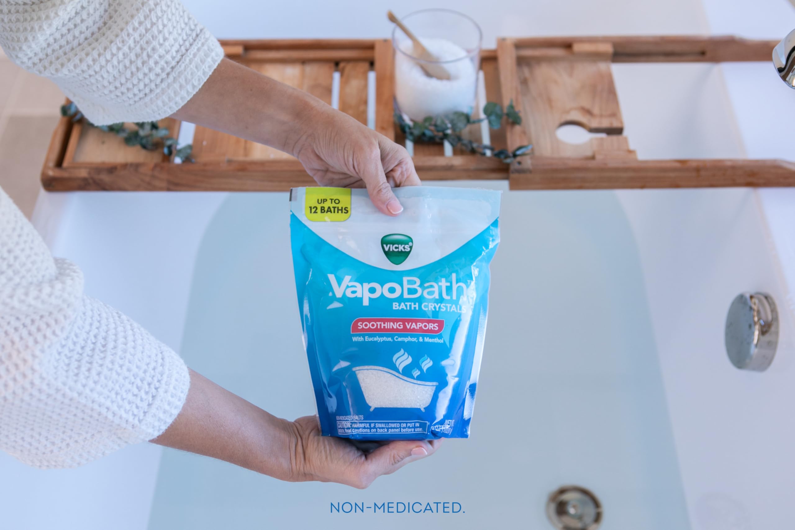 Vicks VapoBath: rinde para 12 baños, ideal para rutinas