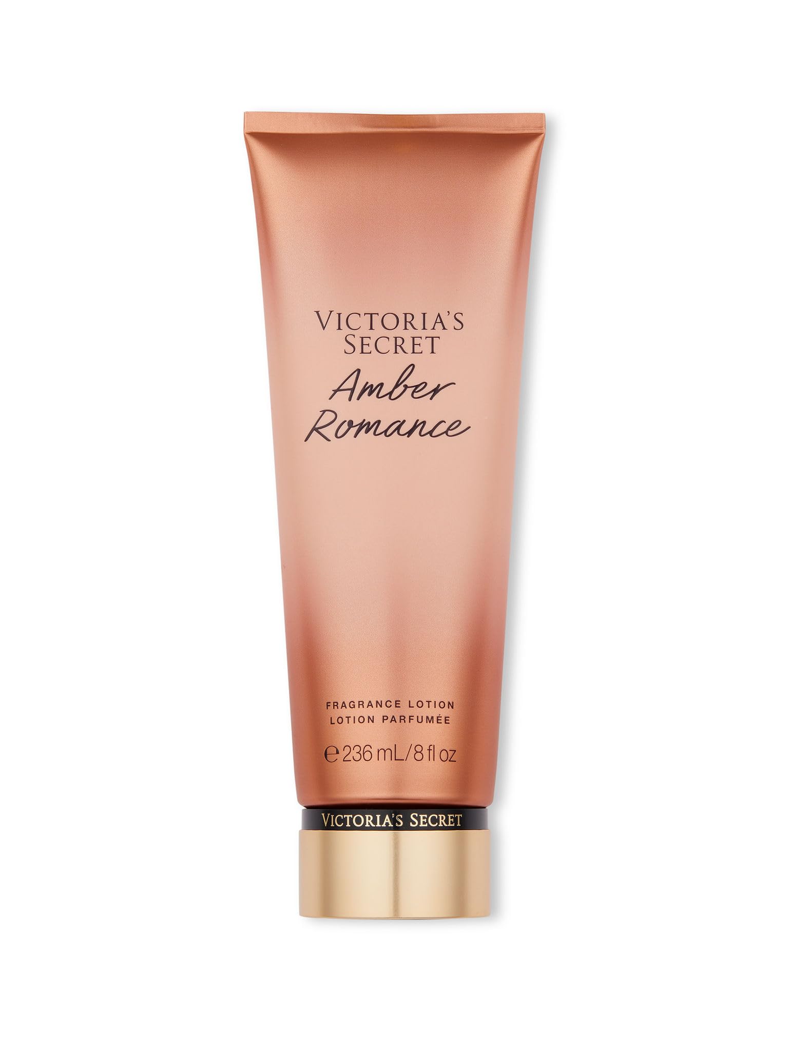Victoria's Secret Amber Romance loción para manos y cuerpo, aroma profundo y hidratación prolongada.