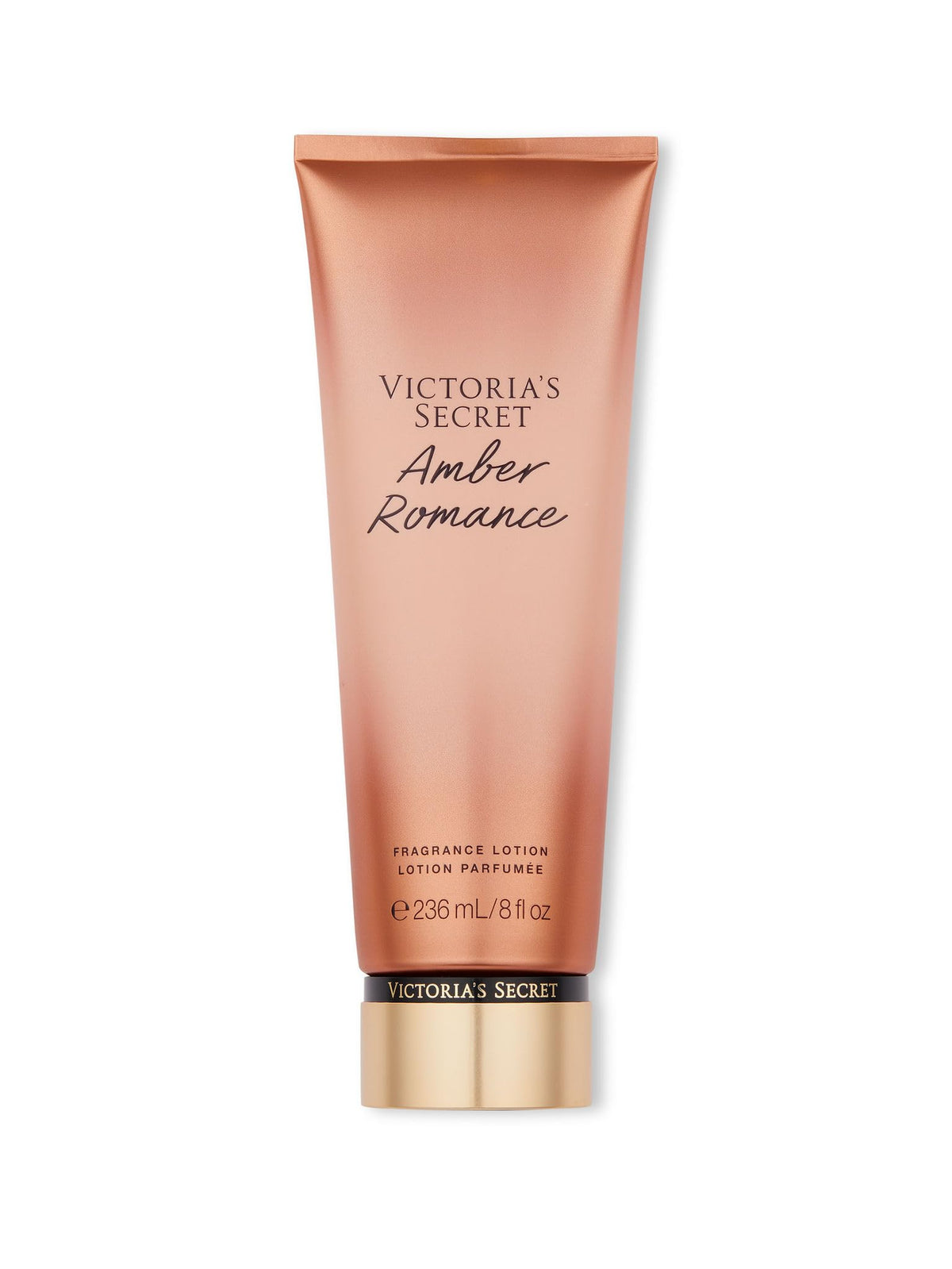 Victoria's Secret Amber Romance loción para manos y cuerpo, aroma profundo y hidratación prolongada.