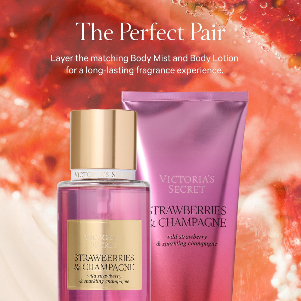 Notas de Victoria's Secret, fresa silvestre y champán, aroma duradero para cualquier ocasión.
