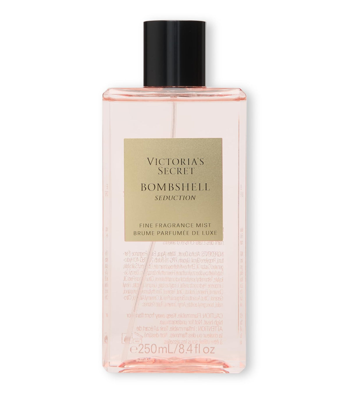 Victoria's Secret Bombshell Seduction Mist: frasco de 250 ml para uso diario.