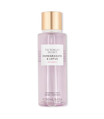 Victoria's Secret bruma de fragancia Pomegranate y Lotus en botella, aroma suave para uso diario.