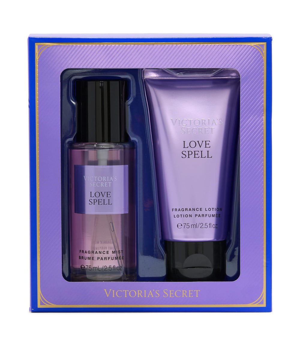 Victoria's Secret Love Spell dúo regalo caja, ideal para sorprender en ocasiones especiales.