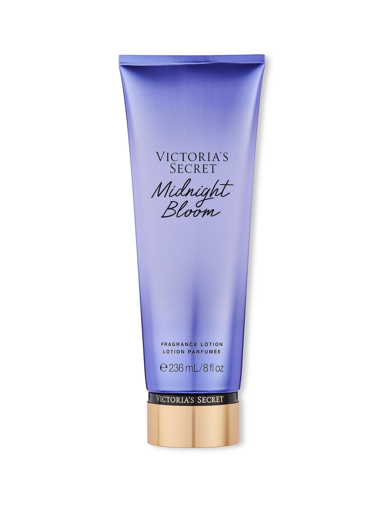 Victoria's Secret Midnight Bloom loción corporal en botella, hidratación duradera para la piel.