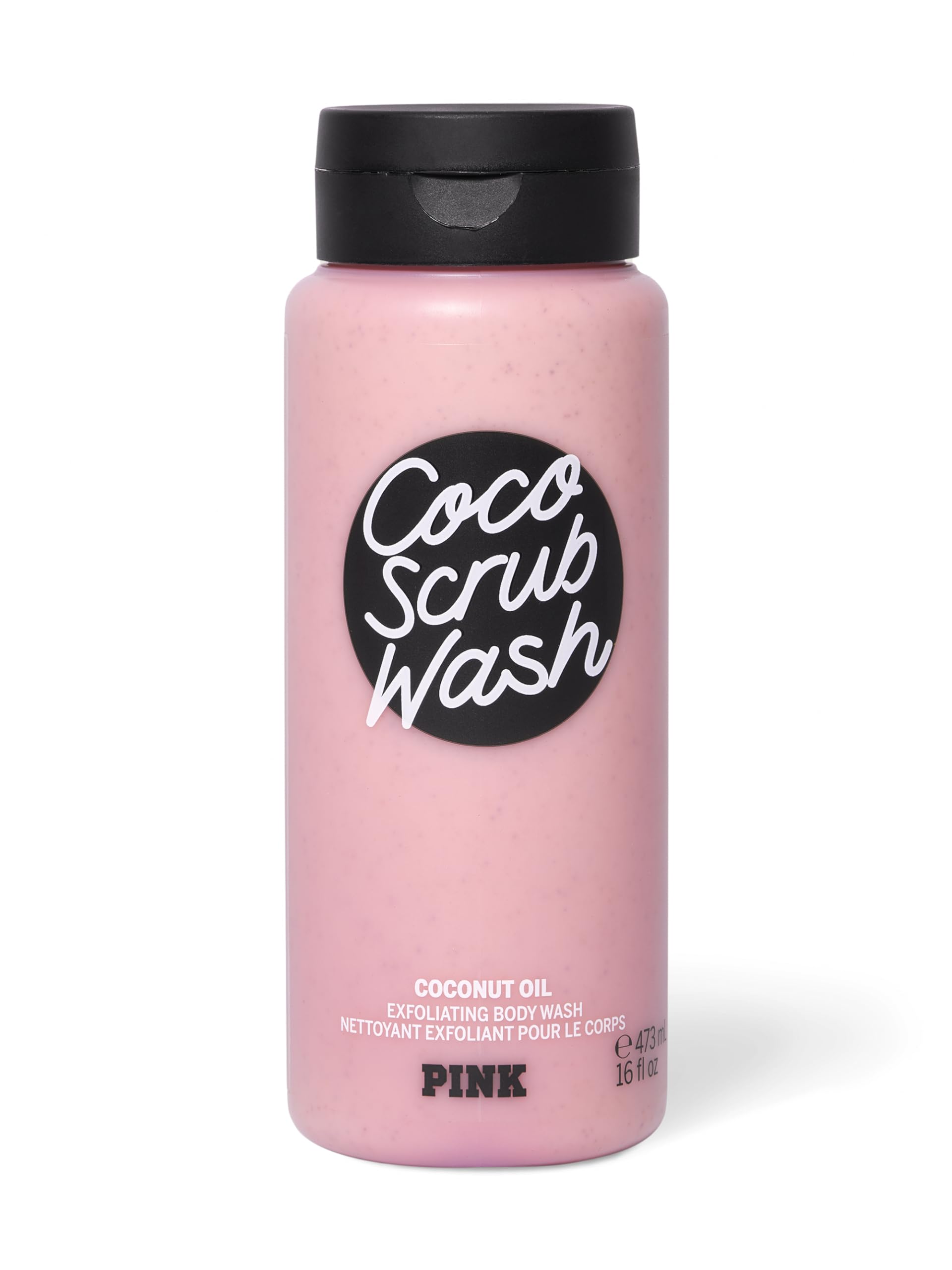 Victoria's Secret Pink Coco Scrub Wash, botella crema para limpieza suave.