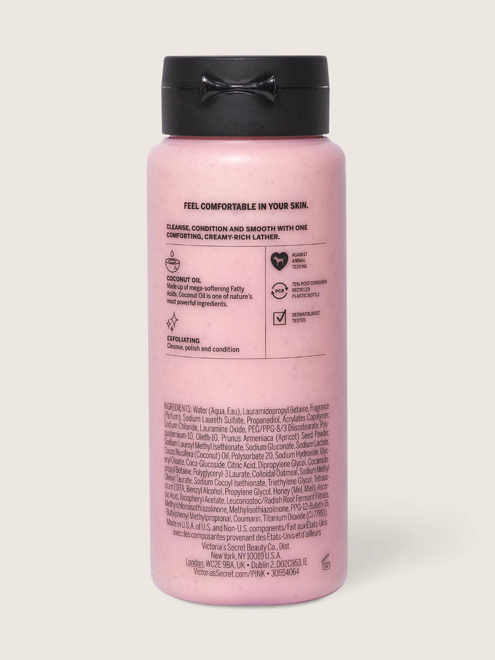 Victoria's Secret Pink Coco Scrub Wash, textura cremosa que cuida la piel.