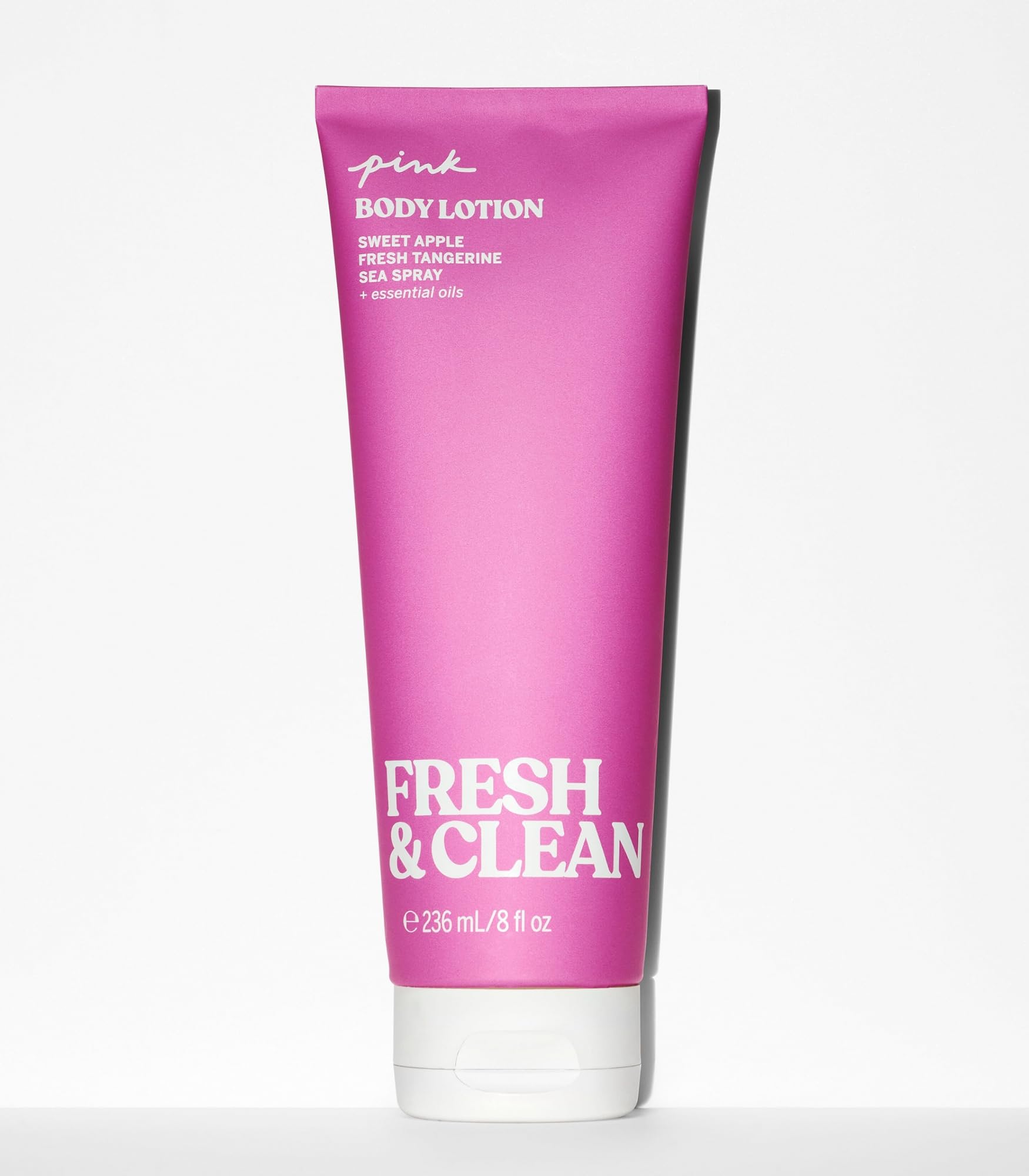 Victoria's Secret Pink Fresh & Clean textura crema, absorción suave para uso diario.