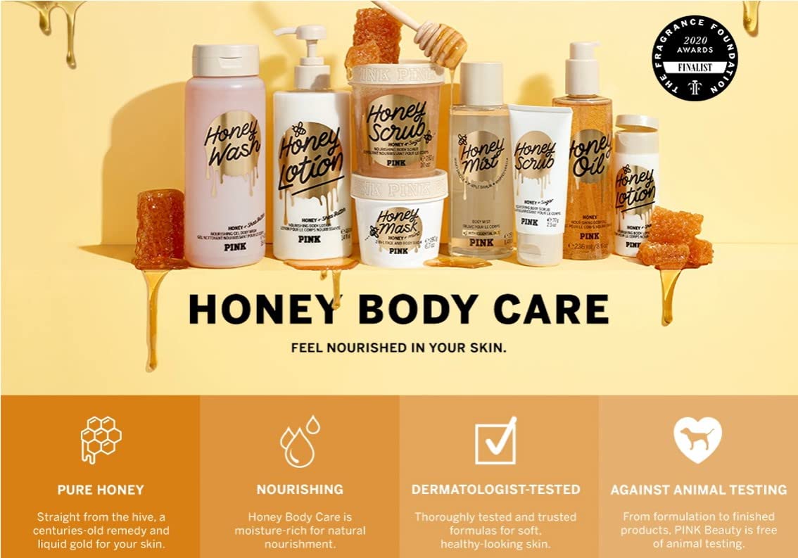Victoria's Secret Pink Honey, gel con manteca de karité, suavidad y confort.