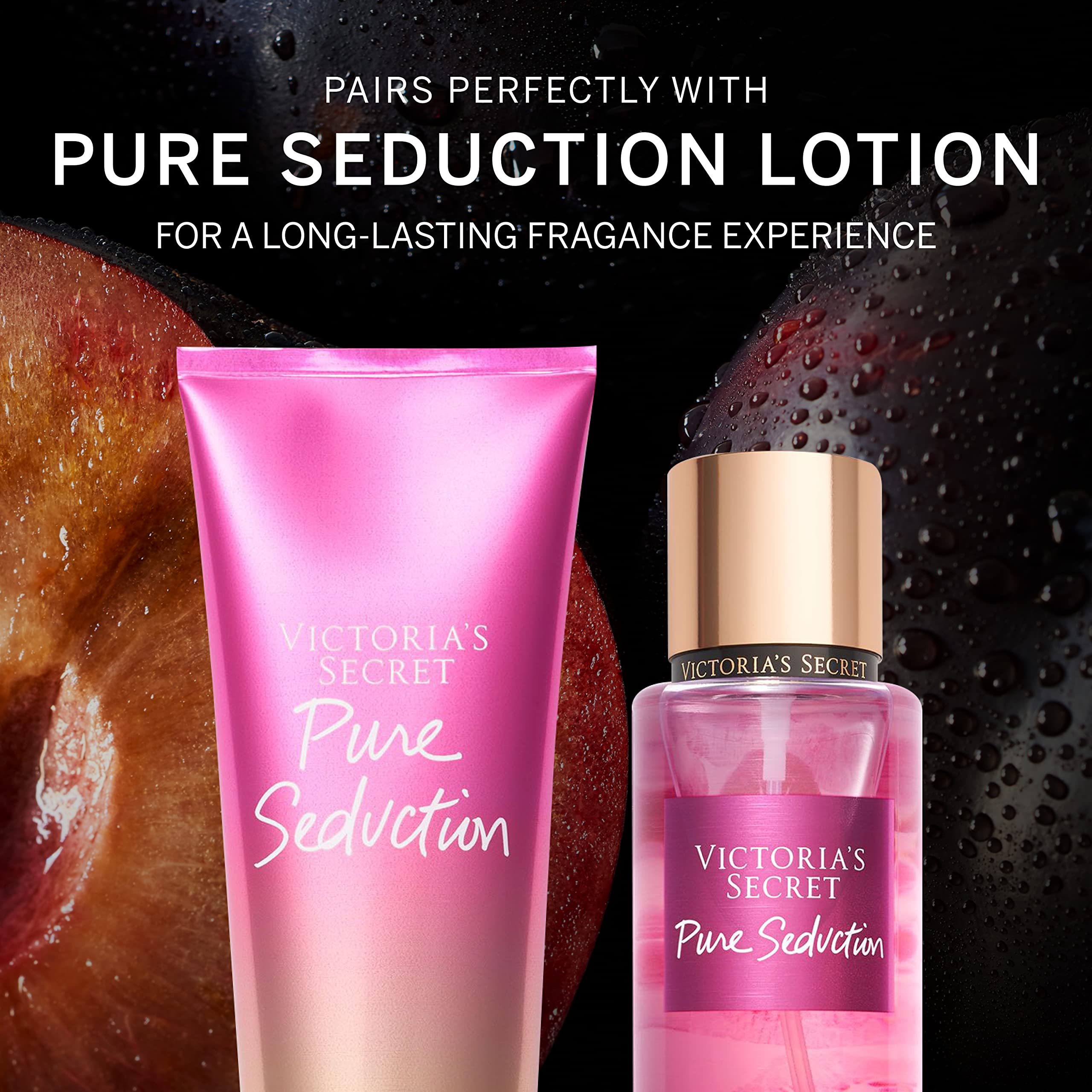 Frasco de Pure Seduction bruma, notas frutales para momentos frescos.