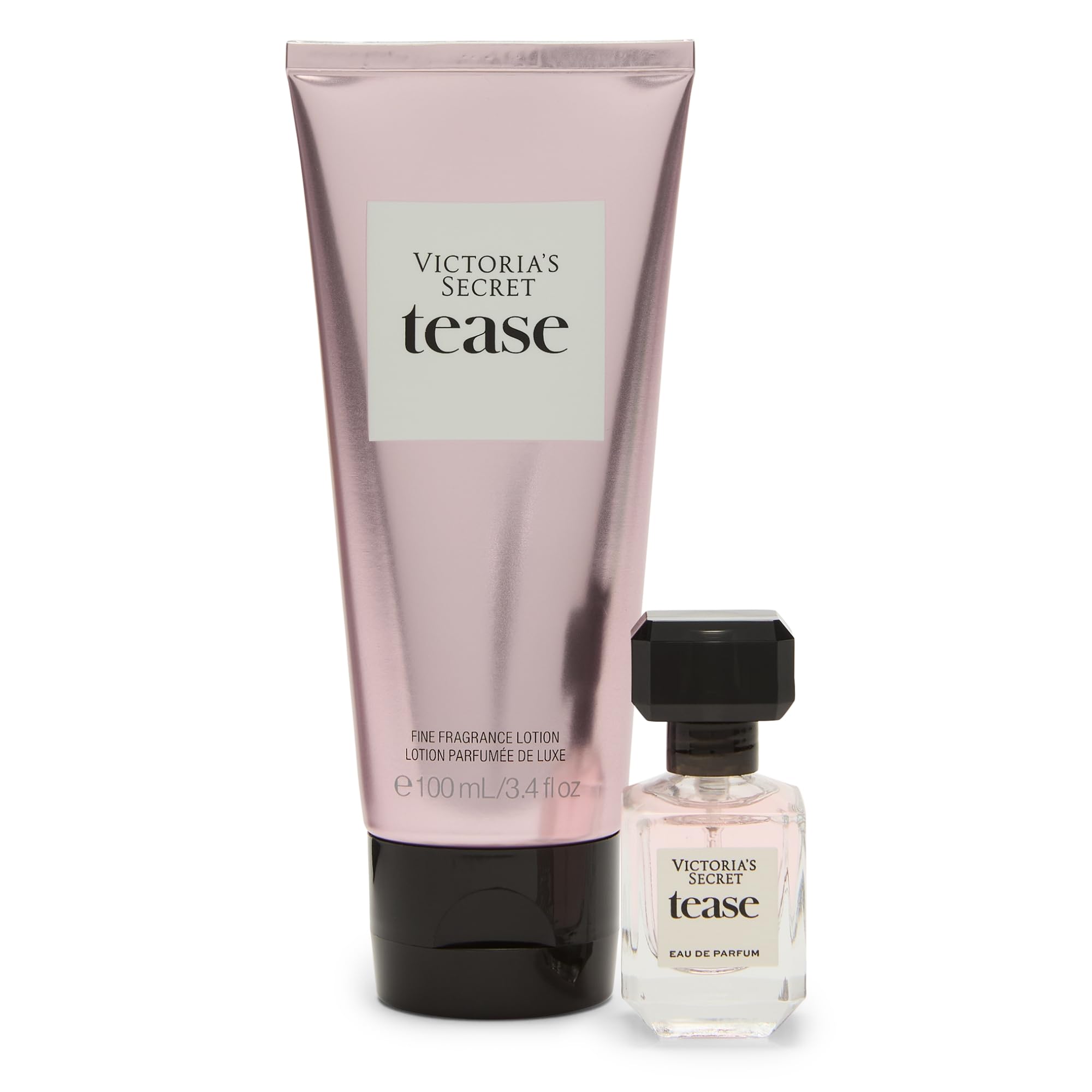 Victoria's Secret Tease: loción de viaje en primer plano para retoques diarios.