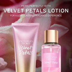 Closeup of Velvet Petals bottle highlighting floral fragrance notes