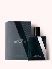 Victoria's Secret VS Him Deepwater, envase de vidrio claro para ver la intensidad.