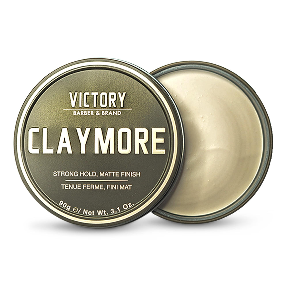 Claymore de Victory, pomada de arcilla, acabado mate y fijación duradera.
