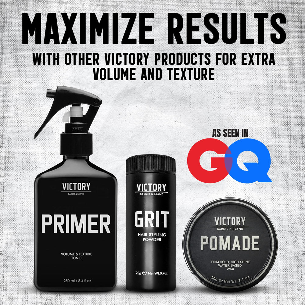 Envase compacto de Victory Barber & Brand para viaje.