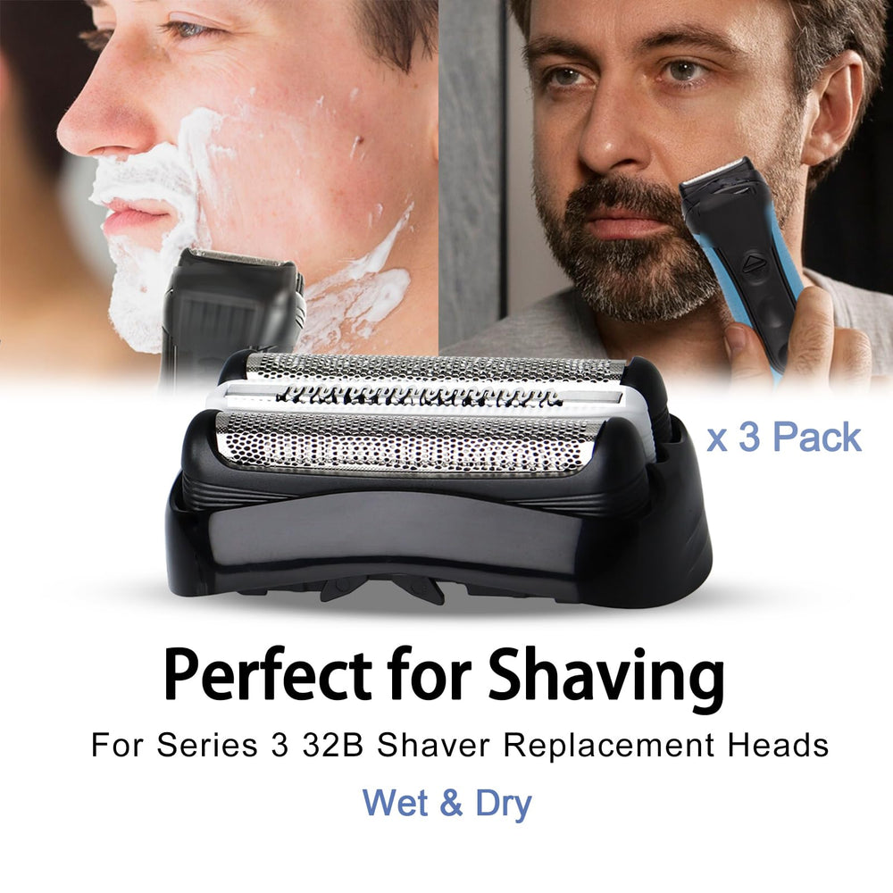 VIDSA S3 replacement heads – detailed blade/mesh close-up for precise shaving.