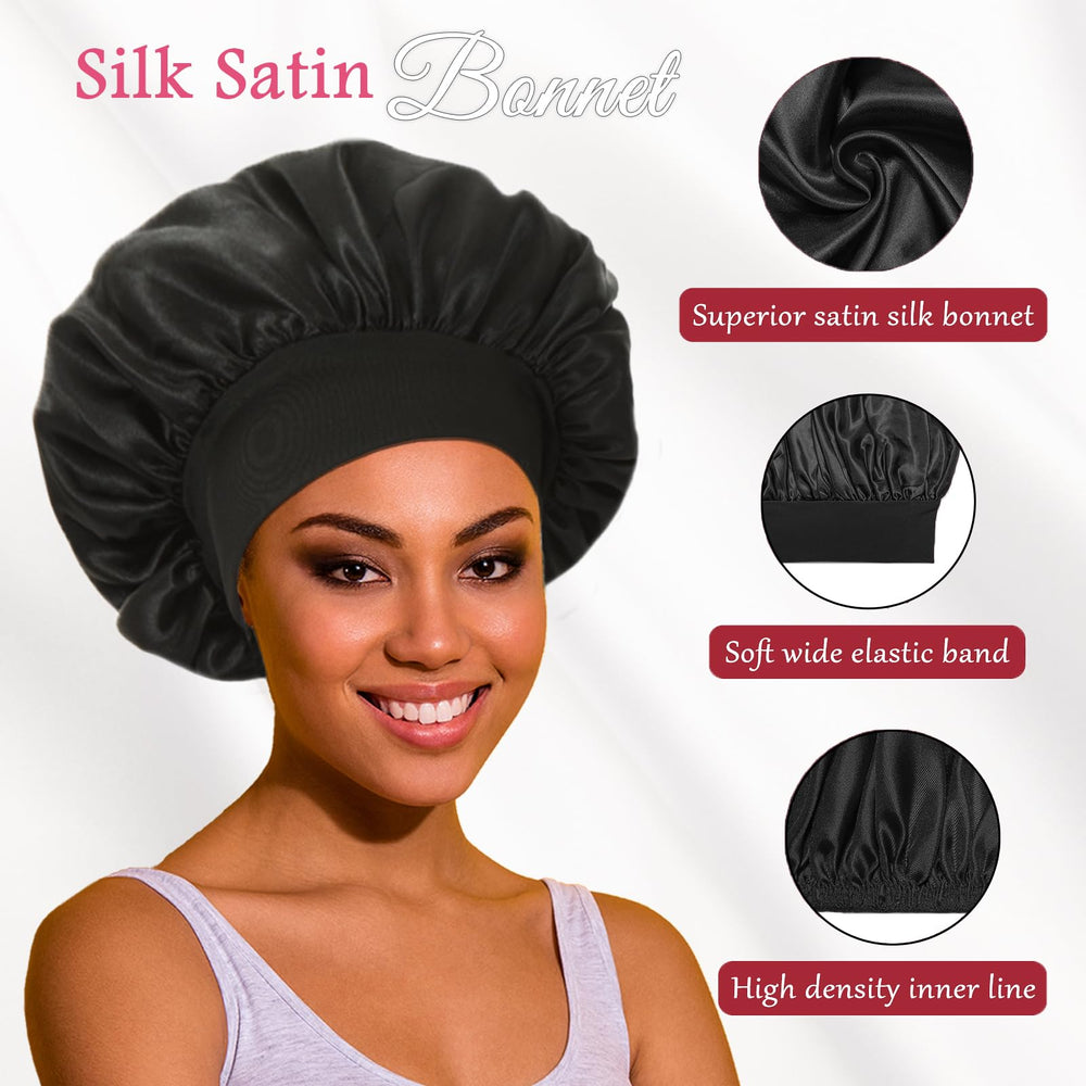 Gorro Vidsel de satén para dormir, suave para cabello rizado.