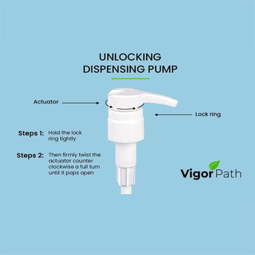 VIGOR PATH dispensador universal facilita la dispensación de champú con control.