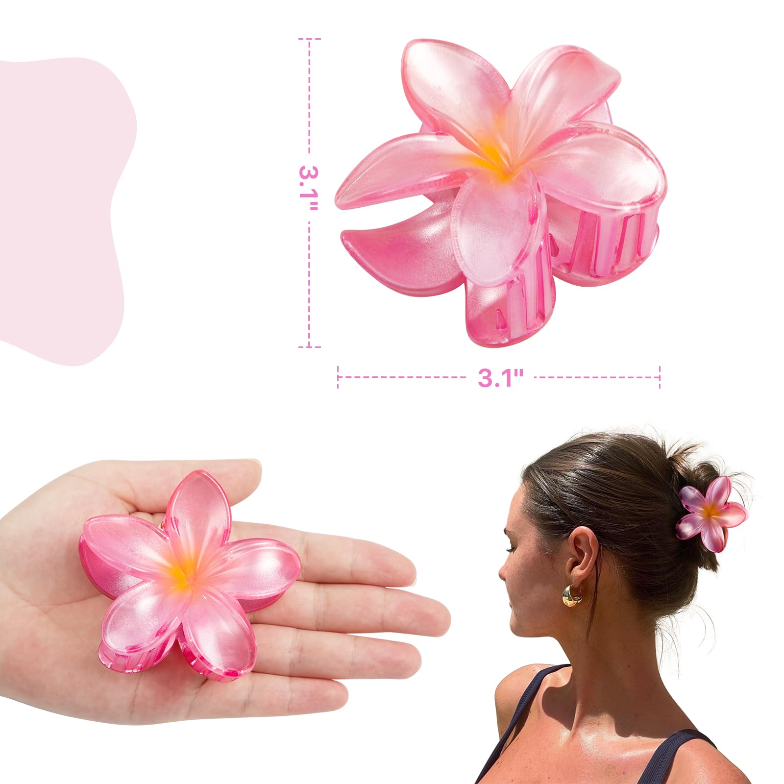 Pinza hibisco Vigorpace verde ofrece agarre cómodo para cabello grueso.