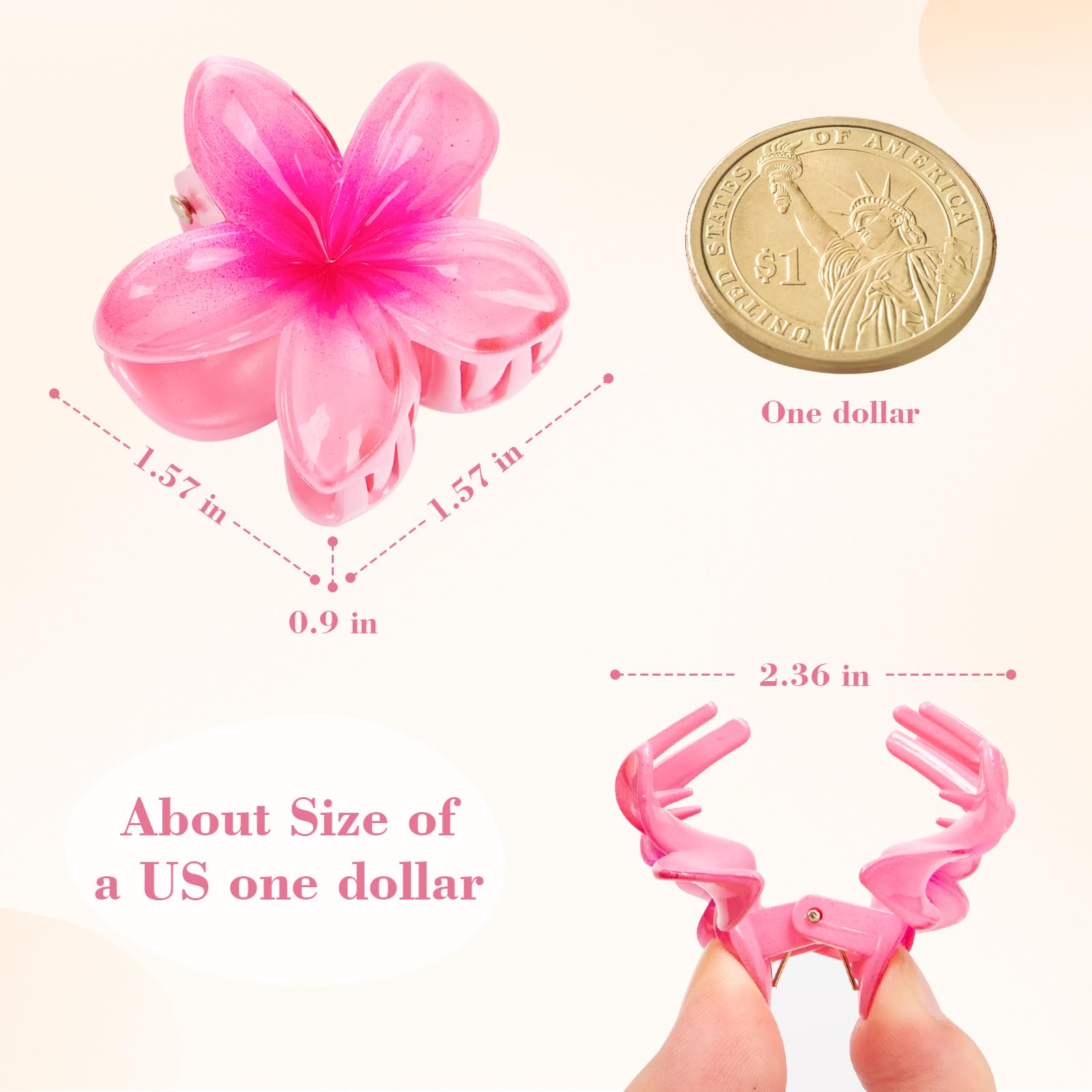 Pinza flor pequeña de Vigorpace para cabello fino con sujeción estable