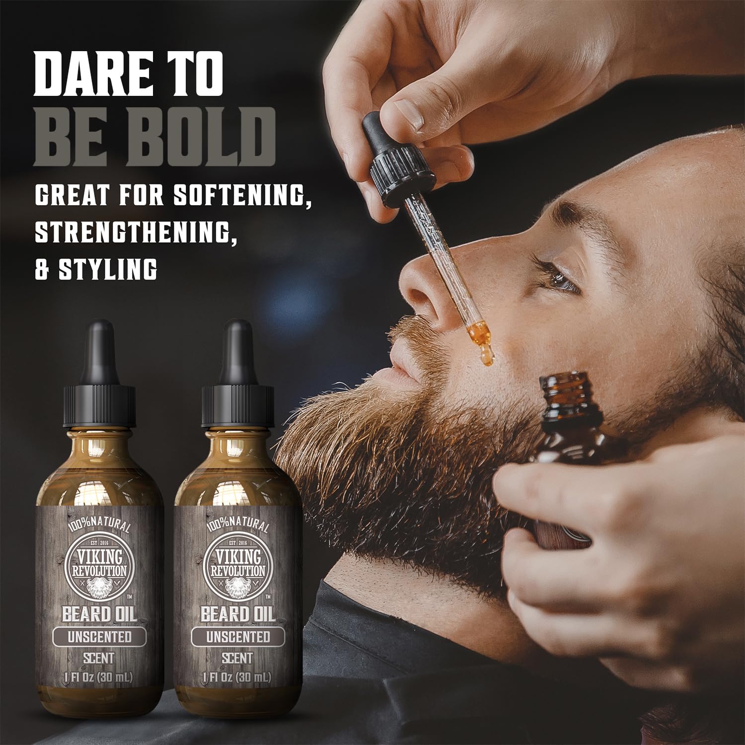 Aplicación sencilla del aceite Viking Revolution para una barba más manejable
