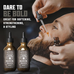 Aplicación sencilla del aceite Viking Revolution para una barba más manejable