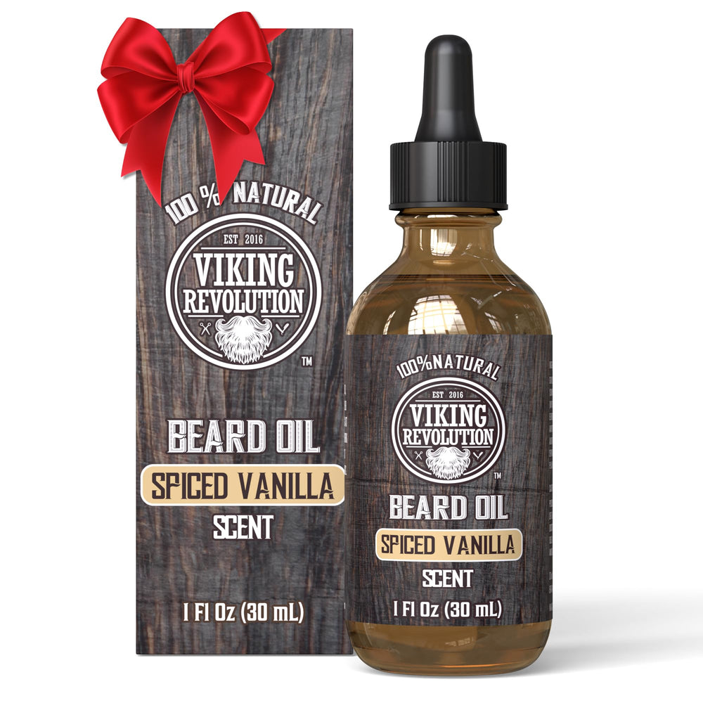 Viking Revolution Aceite para barba: botella con argán y jojoba, nutrición para la barba.