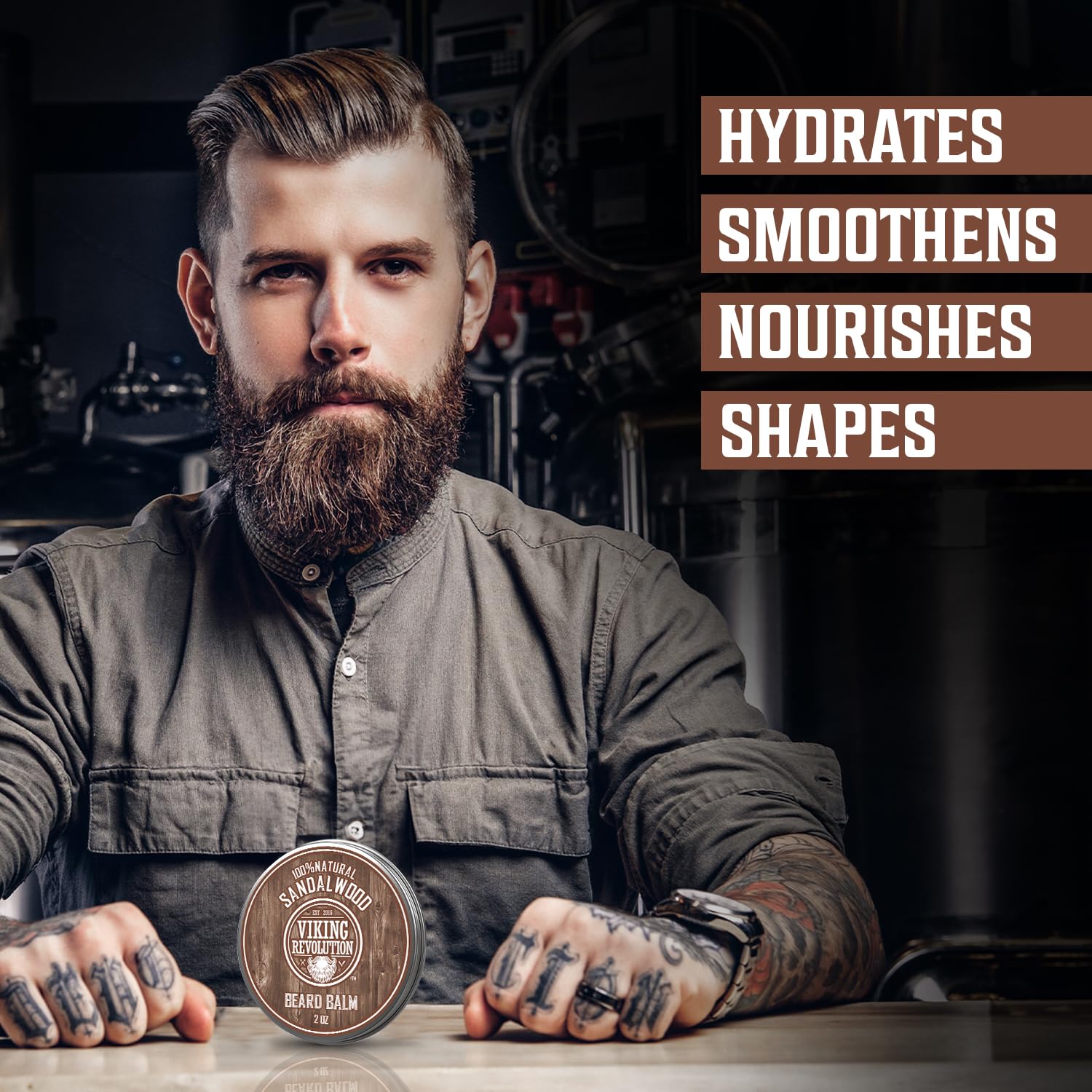 Aceite de argán de Viking Revolution para barba, aporta brillo