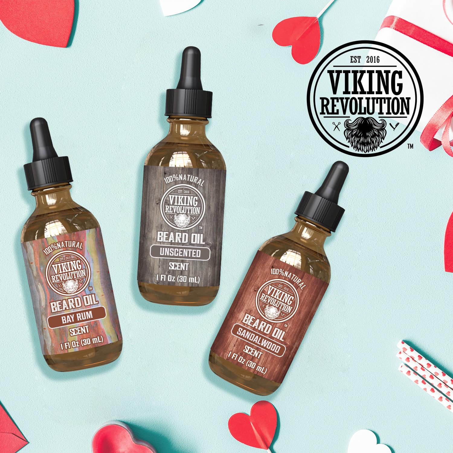 Viking Revolution Aceite para barba bay rum, brillo natural.