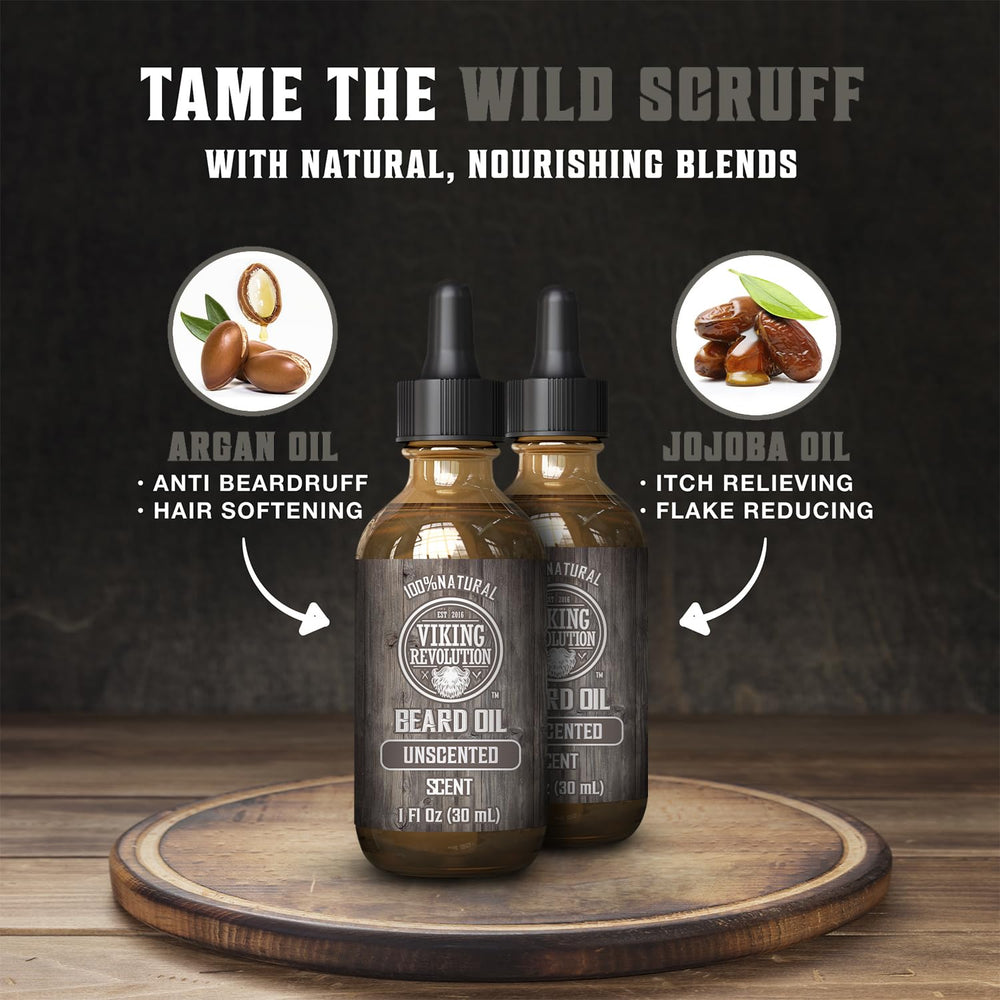Barba sin fragancia: aceite no perfumado de Viking Revolution, textura no grasa