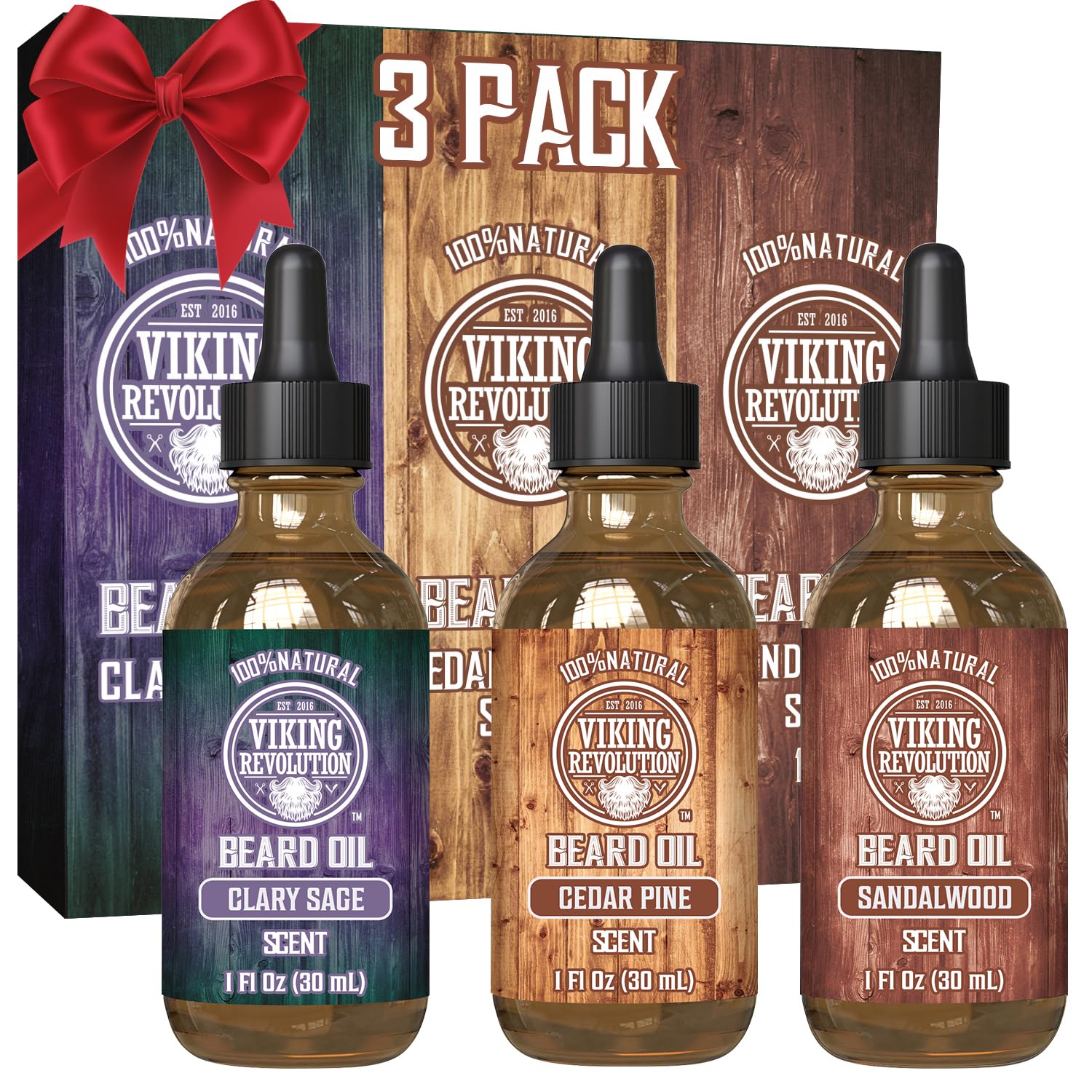 Viking Revolution Aceite Barba Trio: fragancias naturales para una barba mejor cuidada