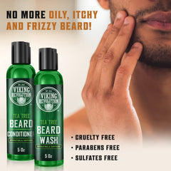 Viking Revolution Acondicionador de Barba con árbol de té suaviza y desenreda.