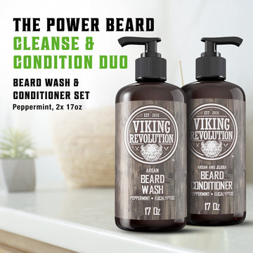 Acondicionador para barba de Viking Revolution desenreda y suaviza el vello con argán y jojoba.