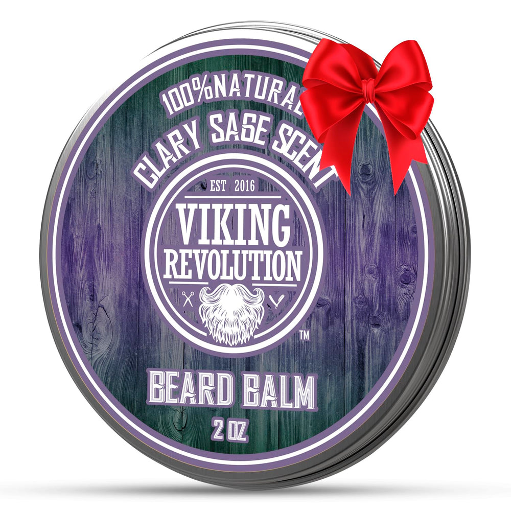 Viking Revolution Bálsamo para barba con salvia sclarea, envase compacto listo para uso diario