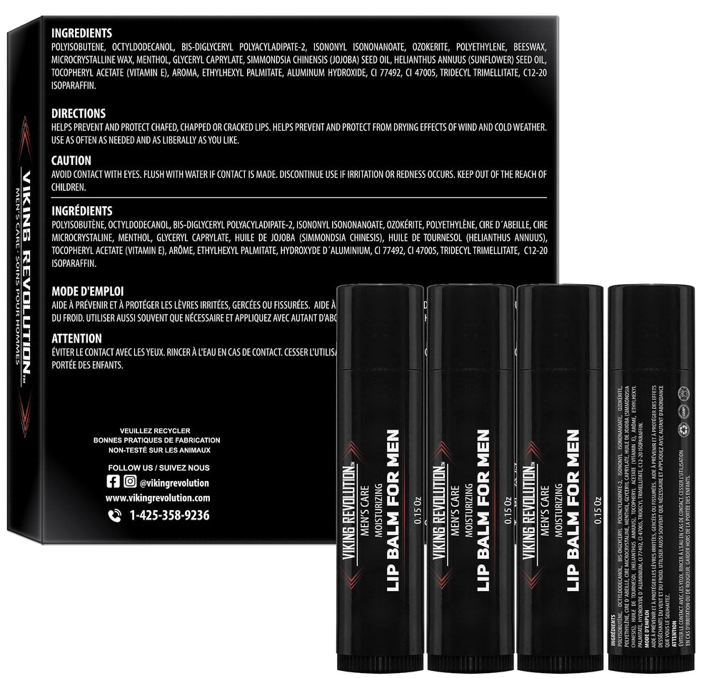 Cuidado nocturno con bálsamo labial Viking Revolution para regeneración suave.
