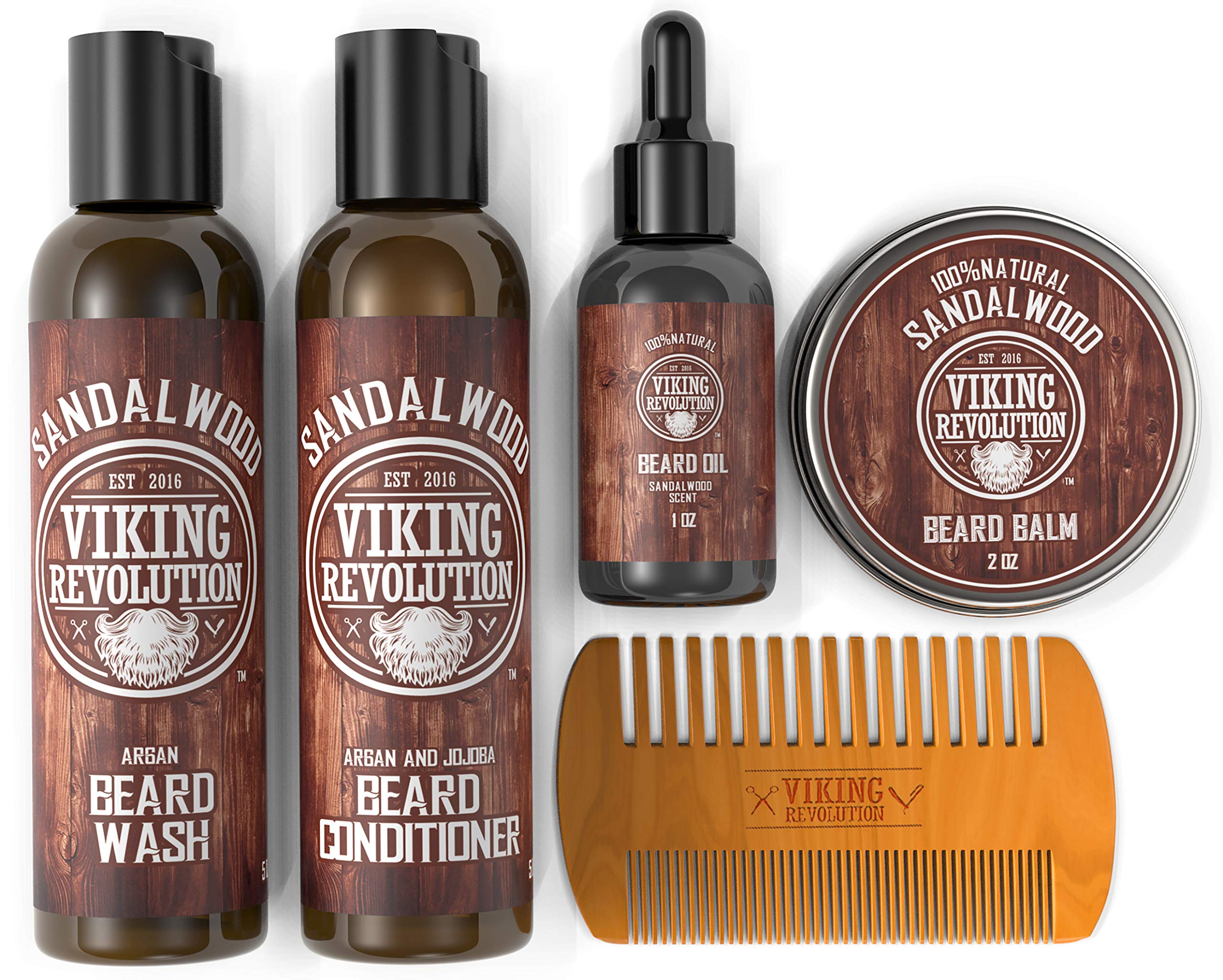 Barba Viking Revolution: acondicionador, botella con sándalo, suaviza y desenreda.