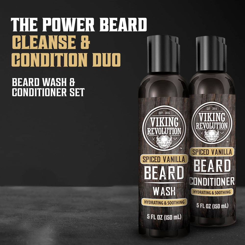 Botella acondicionador para barba de Viking Revolution, desenreda y suaviza la barba.