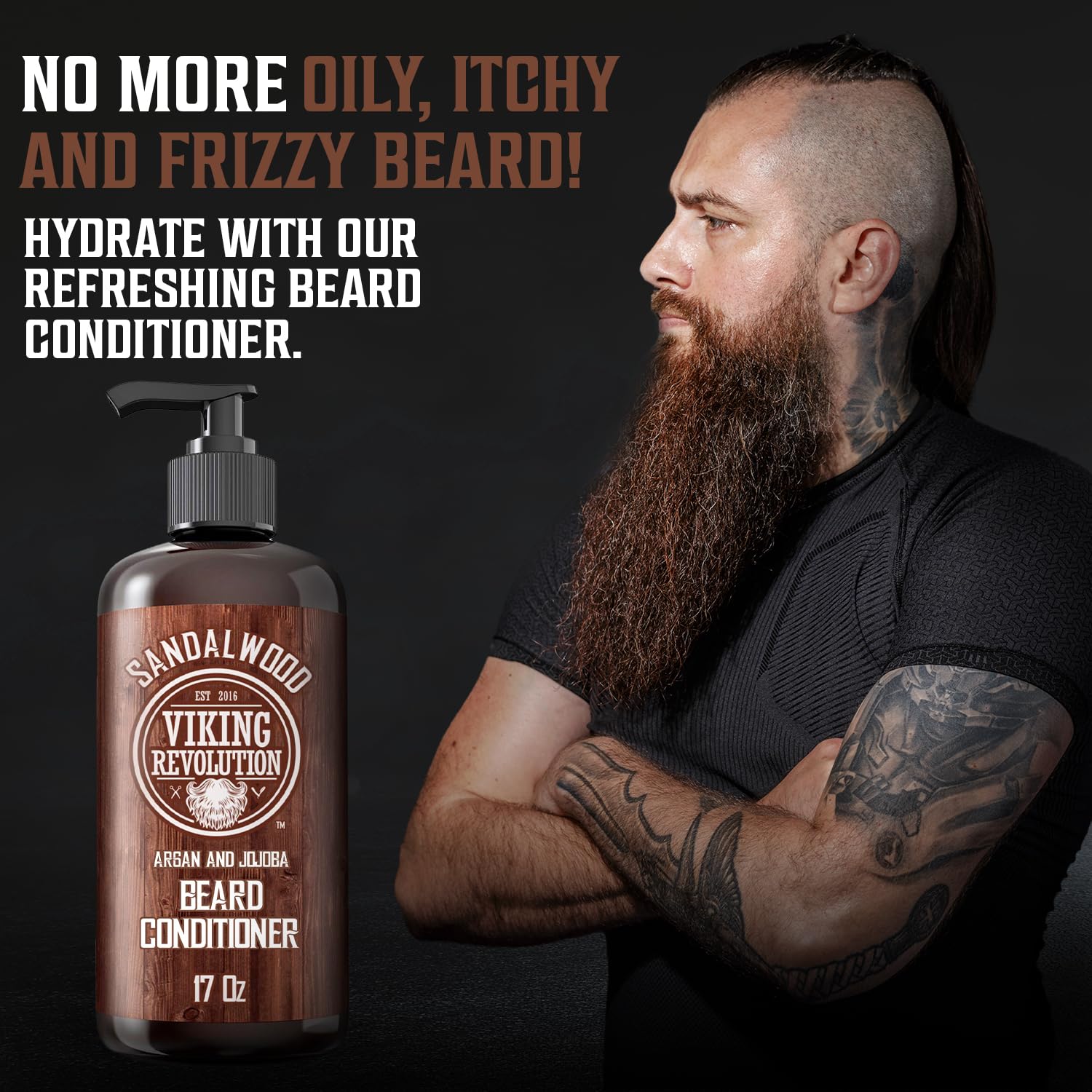 Viking Revolution Barba Acondicionador con aroma a sándalo para mayor confort diario.