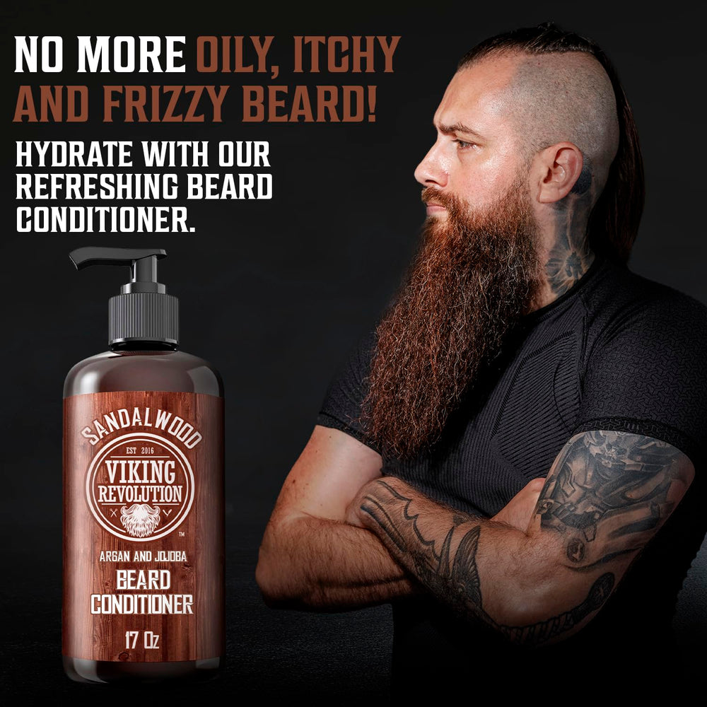 Viking Revolution Barba Acondicionador con aroma a sándalo para mayor confort diario.