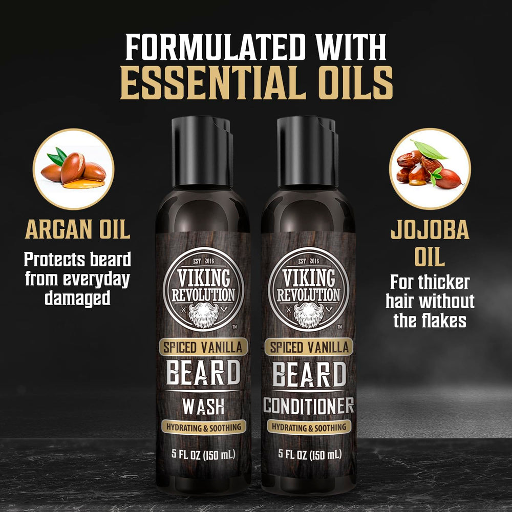 Espuma de lavado para barba, Viking Revolution, limpieza rápida y eficiente.