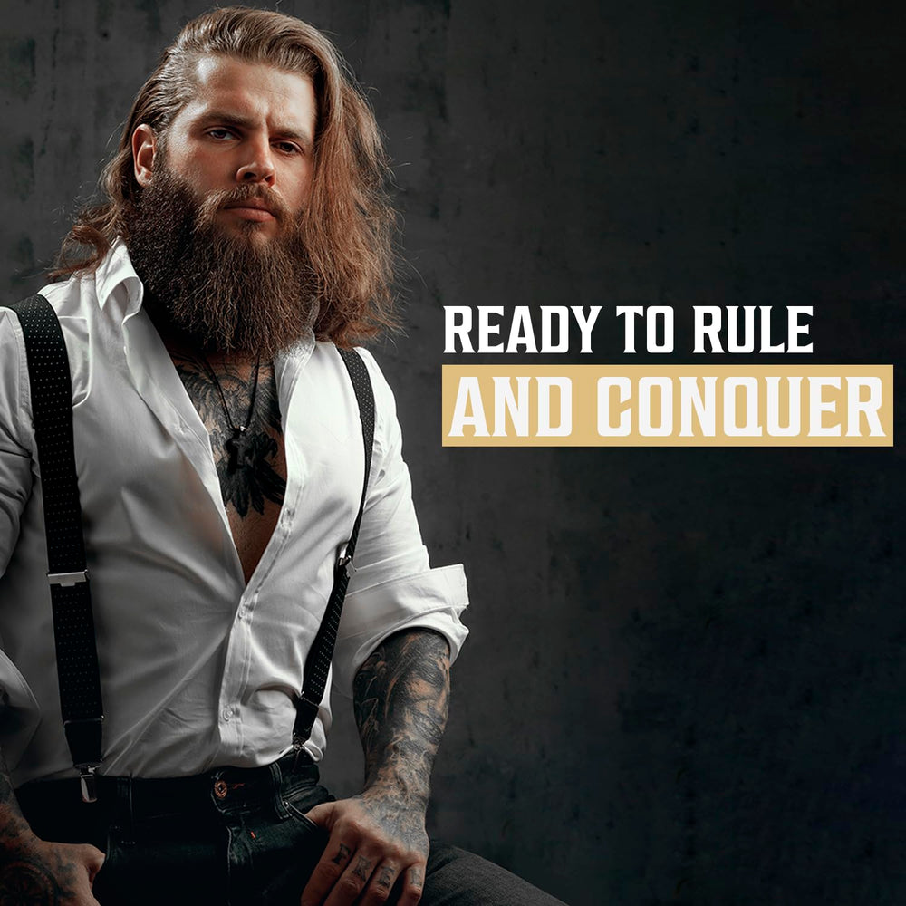 Barba hidratada con Viking Revolution, cuidado profundo para piel y cabello.
