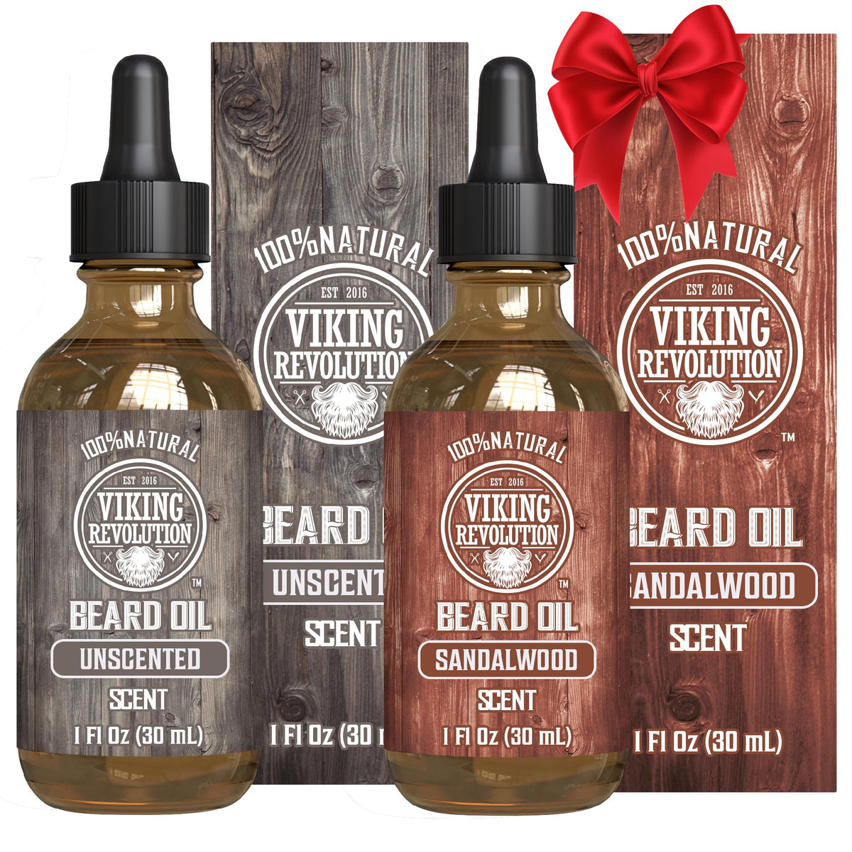 Barba de Viking Revolution con aceite de sándalo sin aroma, suavidad inmediata.