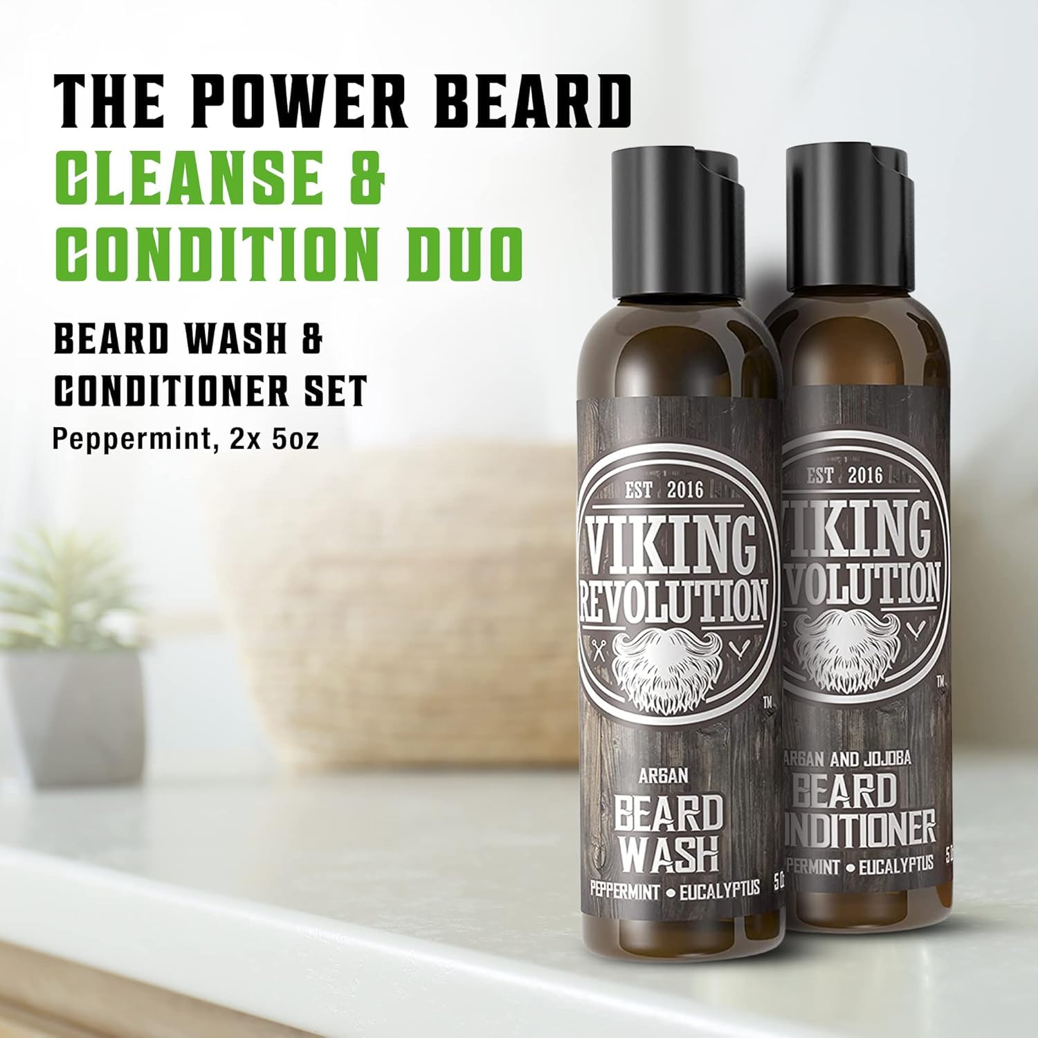 Champú para barba Viking Revolution limpia y suaviza el vello con delicadeza.