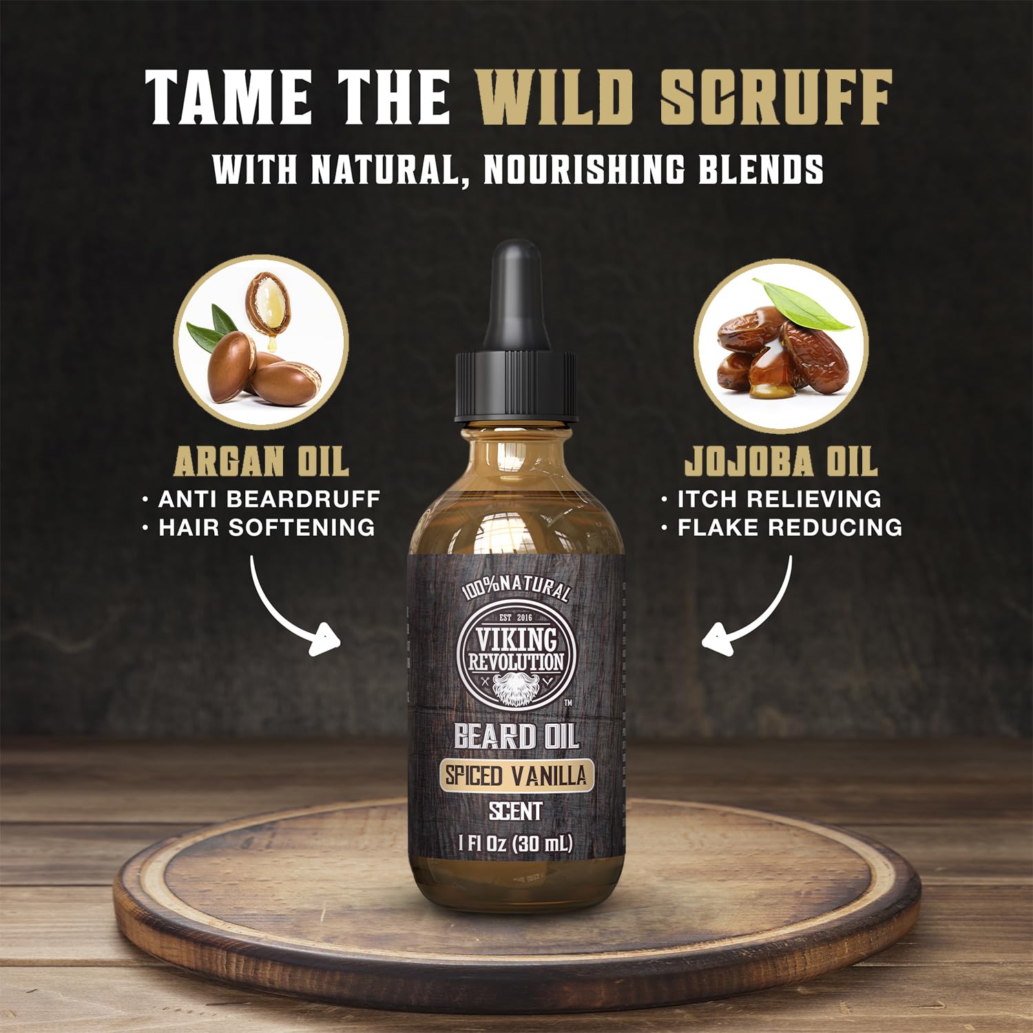 Barba suave con Viking Revolution: aceite natural cuida y suaviza.