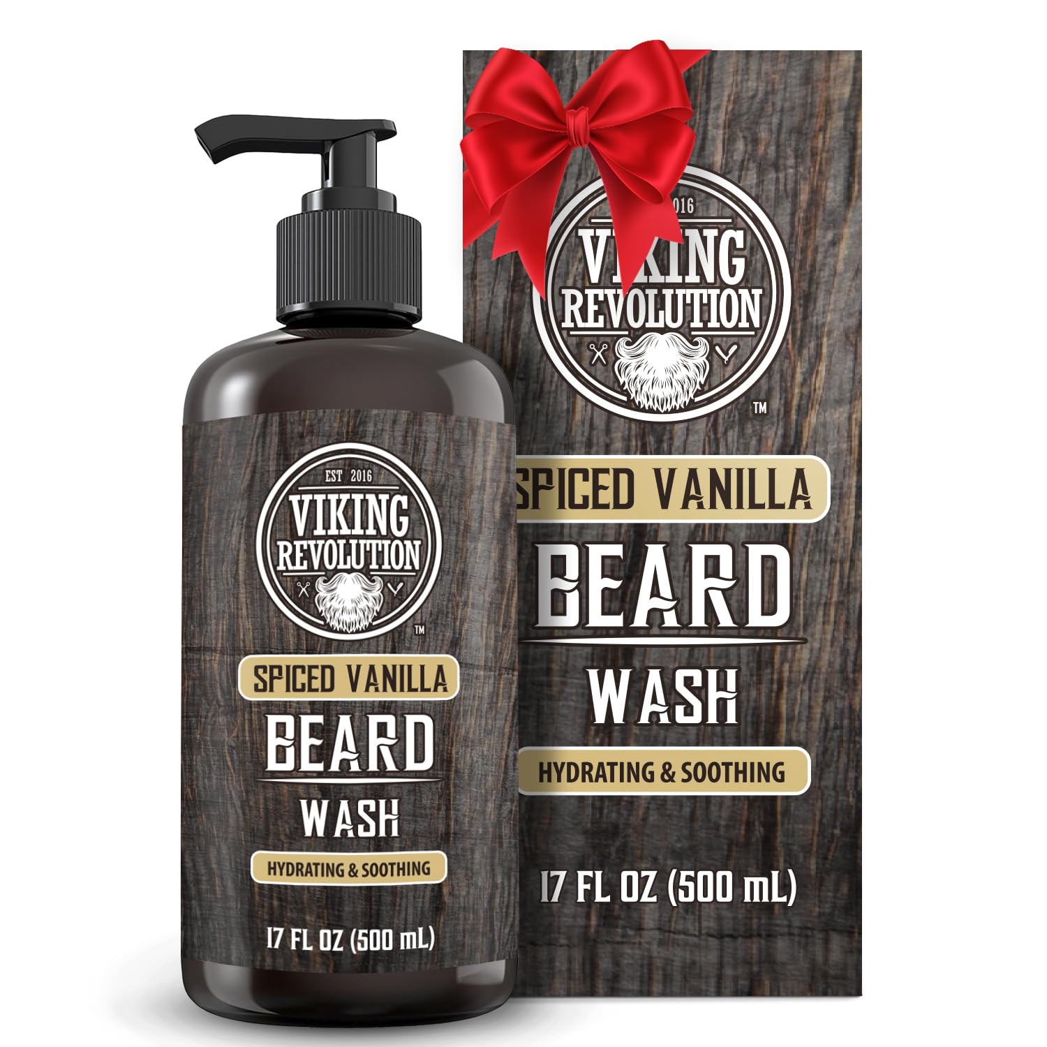 Viking Revolution Shampoing Barbe Vanille Épice: bouteille prête à nourrir la barbe.